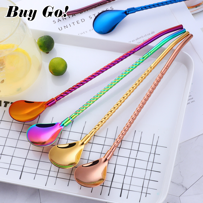 Bar Spoon Twisted - Cuchara de paja trenzada grande y