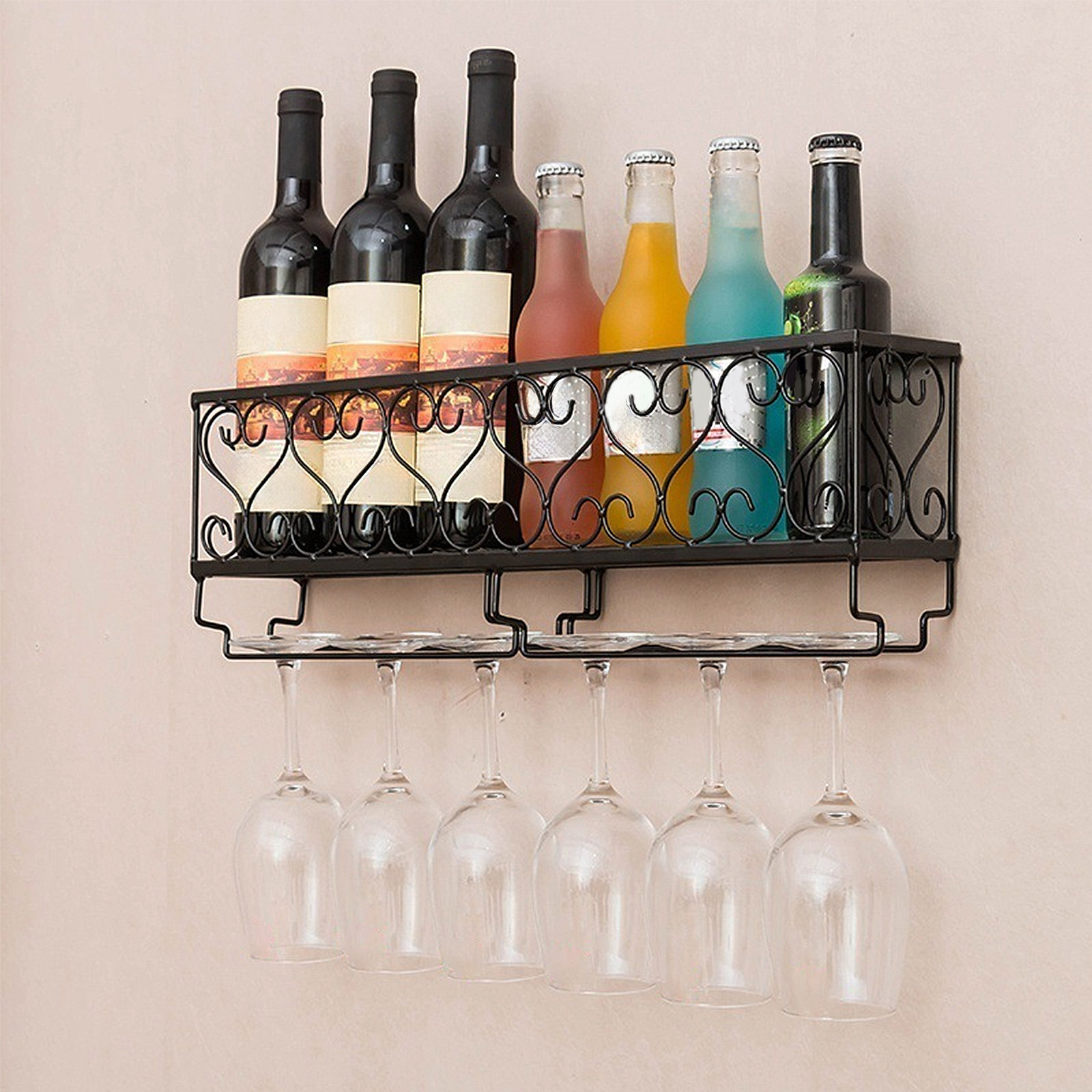 Home Bar Setup - Estante de pared para botellas de
