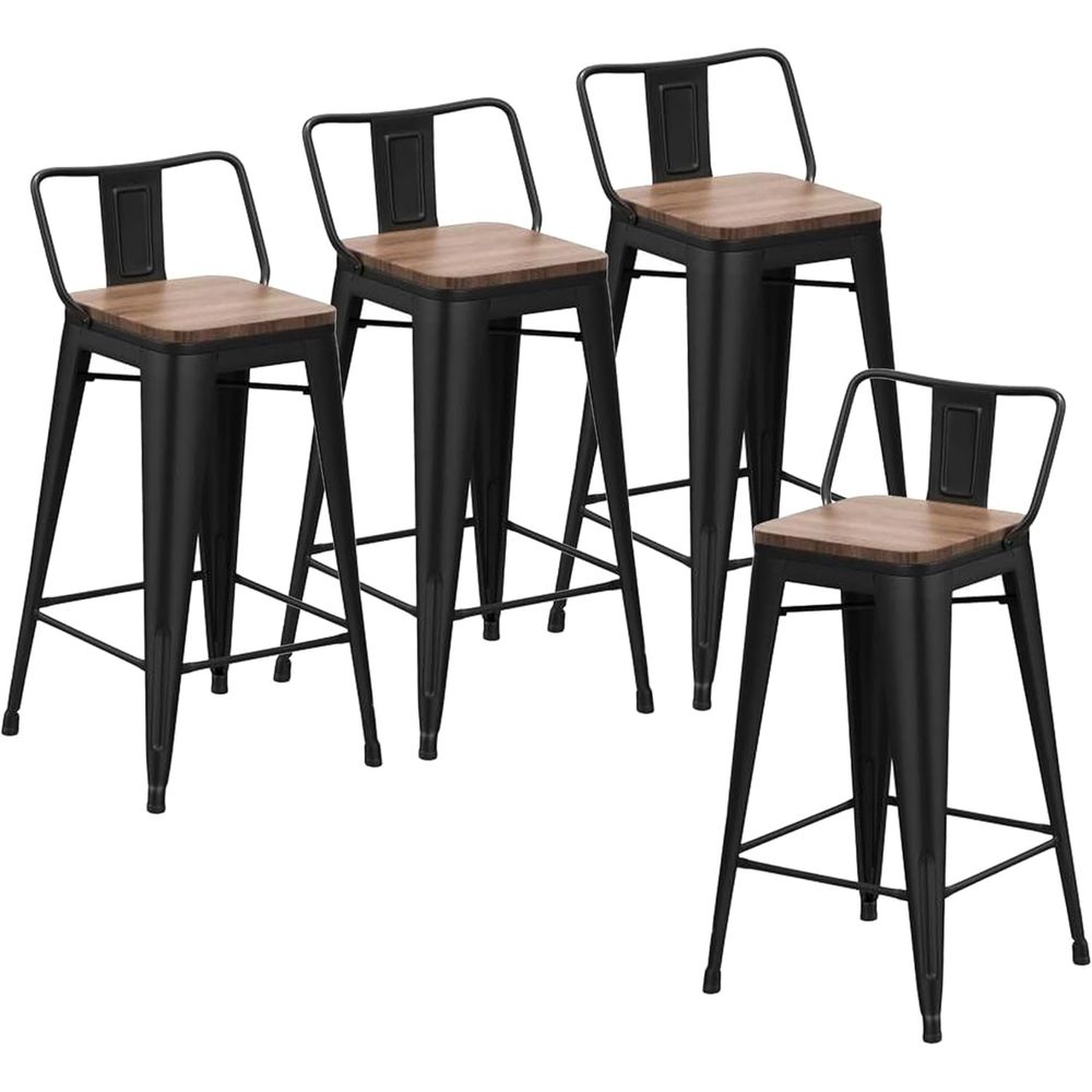 Home Bar And Counter - Juego de 4 taburetes de bar
