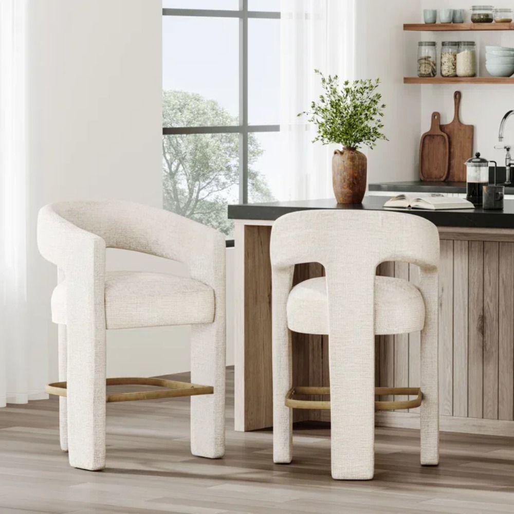 Home Bar And Counter - Taburete tapizado moderno para mostrador, silla
