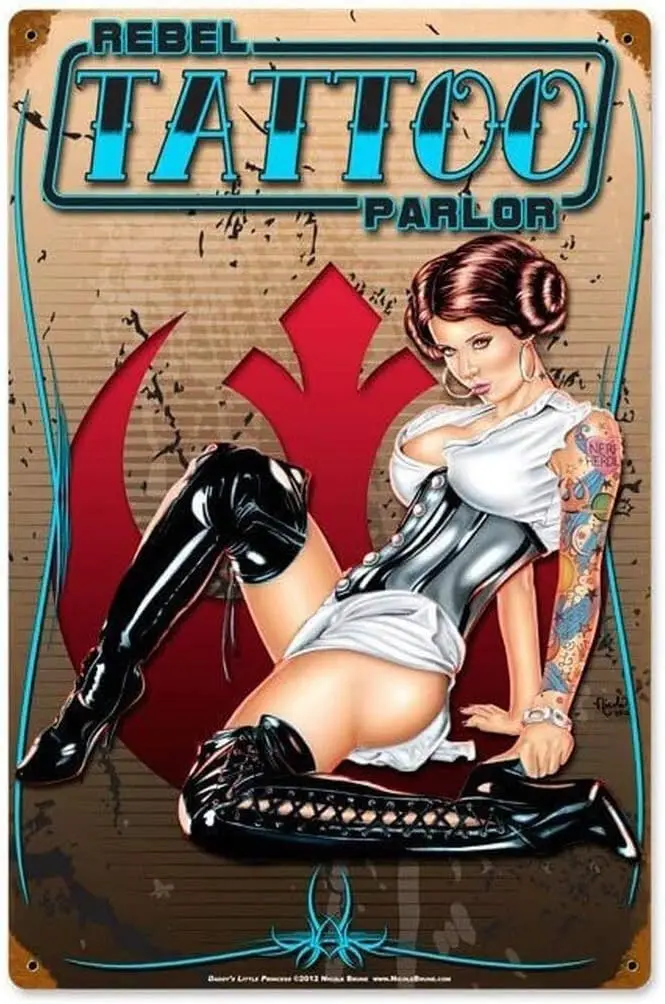 Home Bar And Coffee - Letrero Metálico Retro SmartCows Tattoo Parlor,