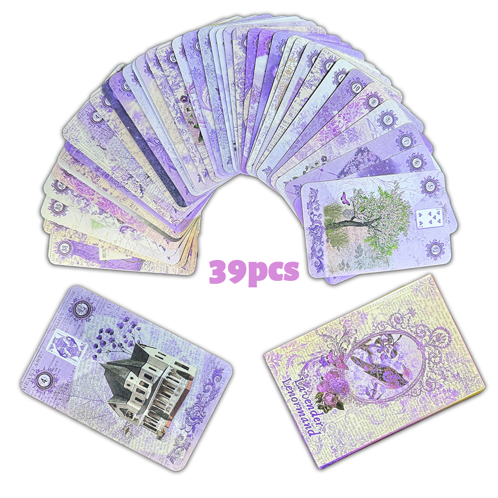 Cocktail Recipe Book - Baraja de cartas Lenormand de lavanda,