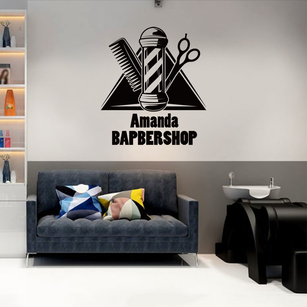 Home Barbershop - 1 unidad de pegatina de pared