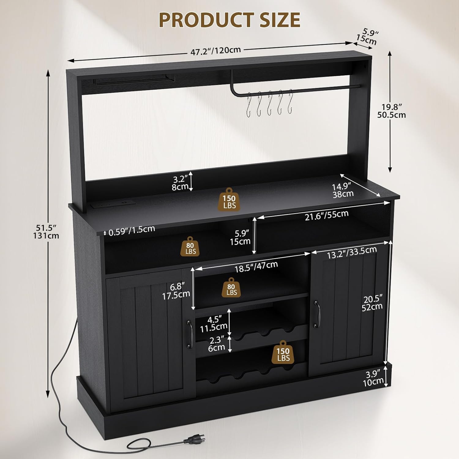 Mueble de Bar Estilo Farmhouse - Home Bar And Cabinet reseña y precio