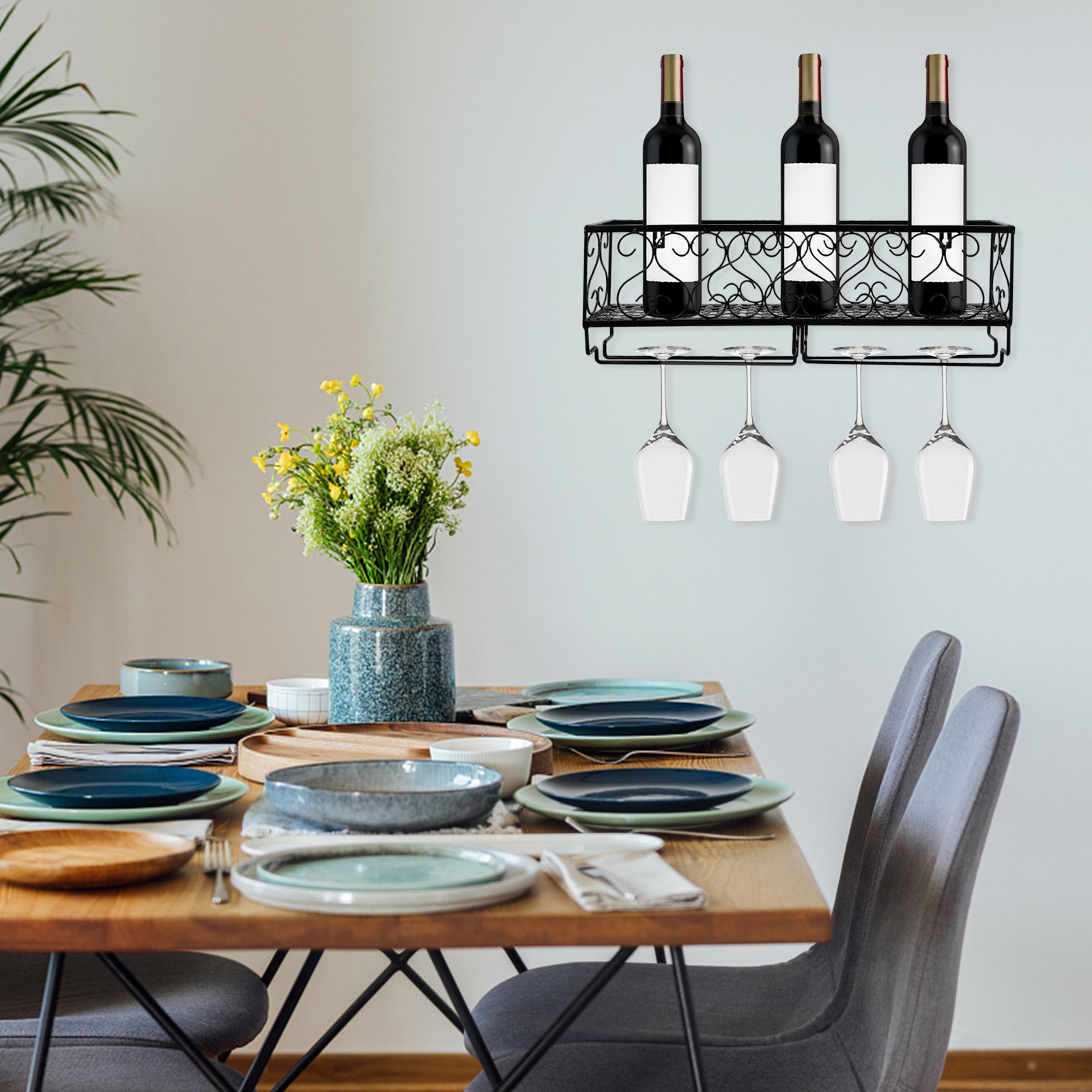 Estante de pared para botellas - Home Bar Setup reseña y precio