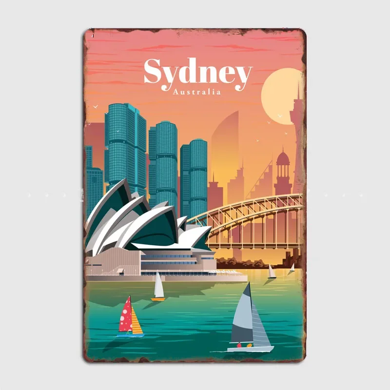 Póster Vintage de Metal con Di - Home Bar Sydney reseña y precio