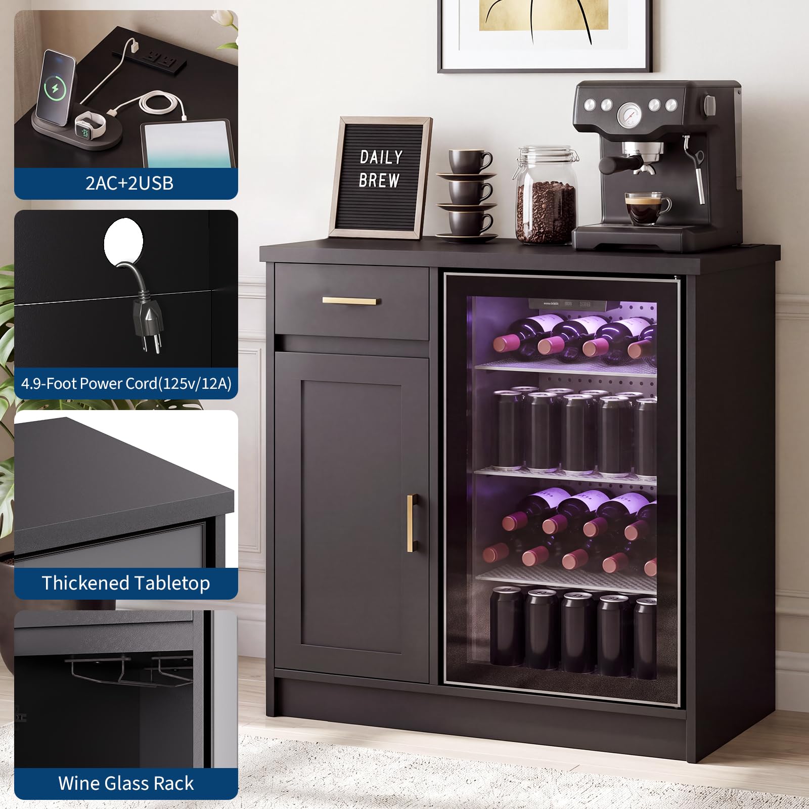 Mueble Bar de Vino Estilo Rúst - Home Bar And Cabinet reseña y precio