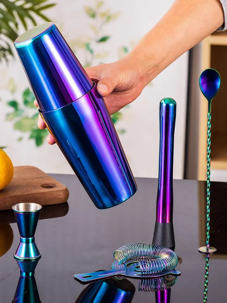 Coctelera de arcoíris de acero - Boston Shaker Set reseña y precio